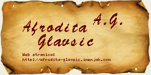 Afrodita Glavšić vizit kartica